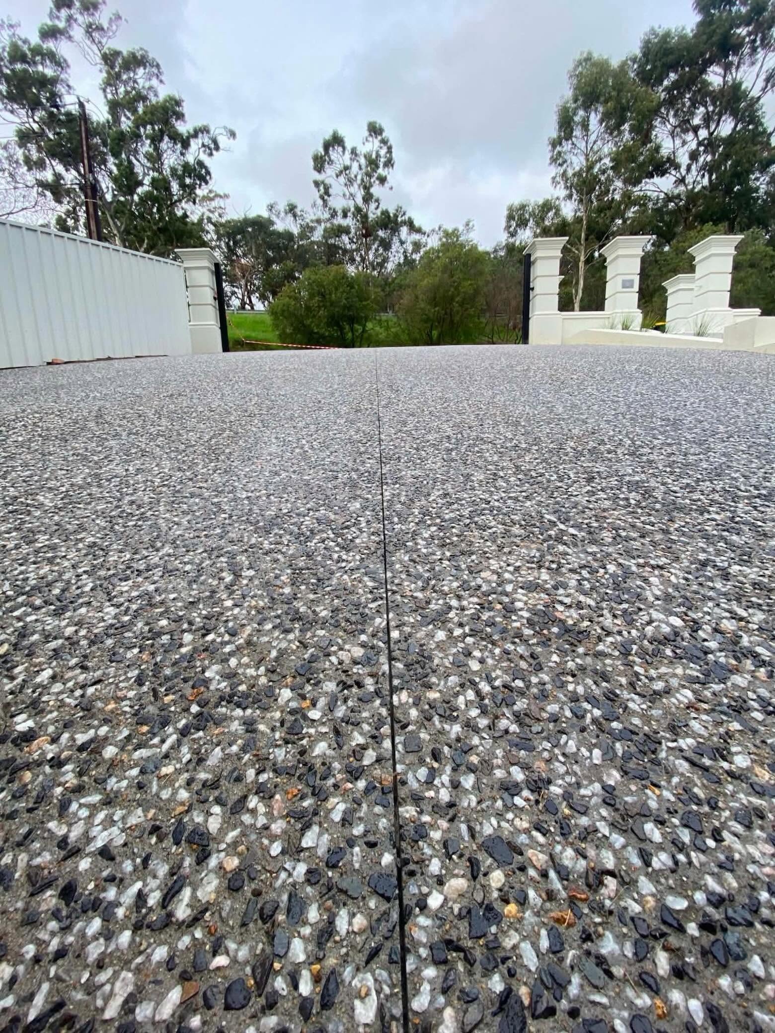 Exposed aggregate driveway
